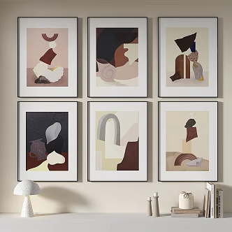 Modern minimalist decorative painting 3d model