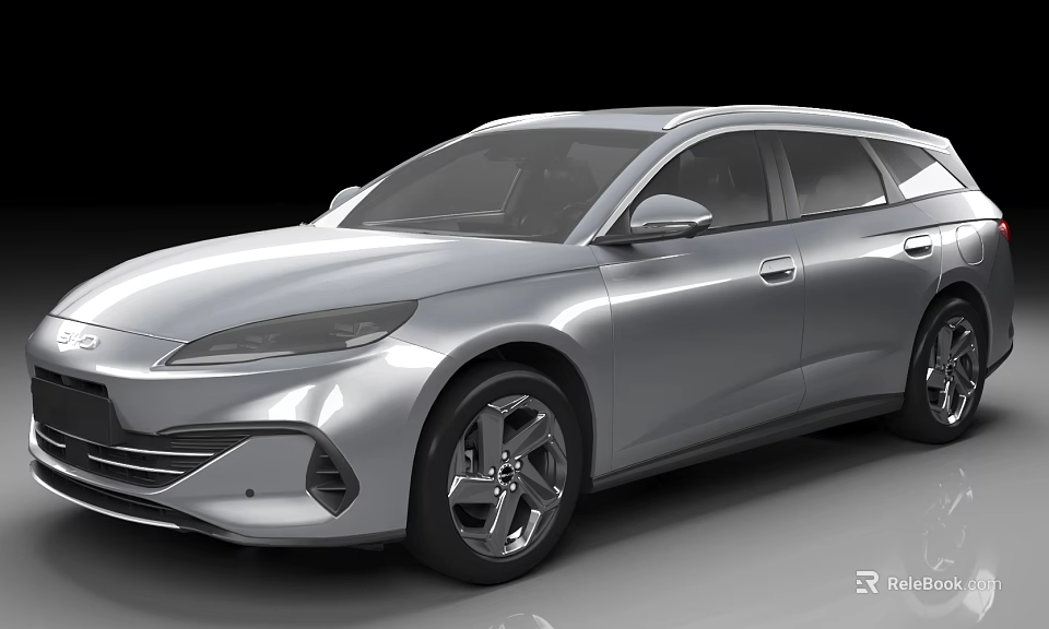 Silver Modern Station Wagon With Sleek Body Design And Alloy Wheels 3d model 