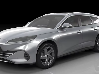 Silver Modern Station Wagon With Sleek Body Design And Alloy Wheels 3d model