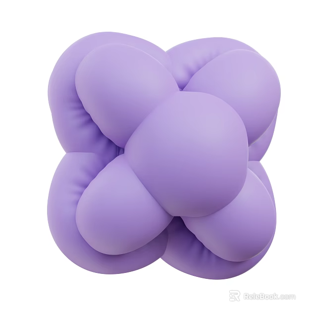 Vibrant Purple Knotted Balloon Sculpture With Unique Shape And Soft Surface 3d model 