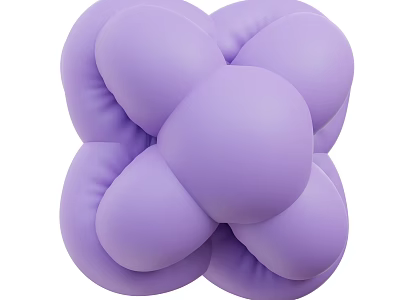 Vibrant Purple Knotted Balloon Sculpture With Unique Shape And Soft Surface 3d model