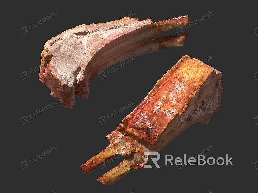 Roast lamb chops and mutton model