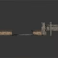 Miniature Scene Components Including Stone Buildings Square Bases Windows Book And Cloth