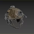 Camouflage Tactical Helmet with Number 23 Marking and Communication Accessories for Protection