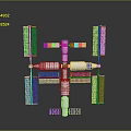 3D Rendered Cosmic Space Station Featuring Solar Panels and Modular Structure