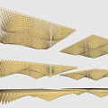 Modern Grille Solid Wood Ceiling Special-Shaped Ceiling Curved Wave Ceiling Wood Grille Special-Shaped Wave Ceiling Curved Ceiling Grille 3d model