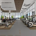 Modern Fitness Gym Interior With Spacious Layout Workout Equipment And Large Windows