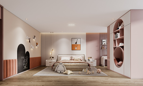 Modern Children's Room Girls Room 3d model