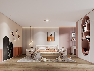 Modern Children's Room Girls Room 3d model