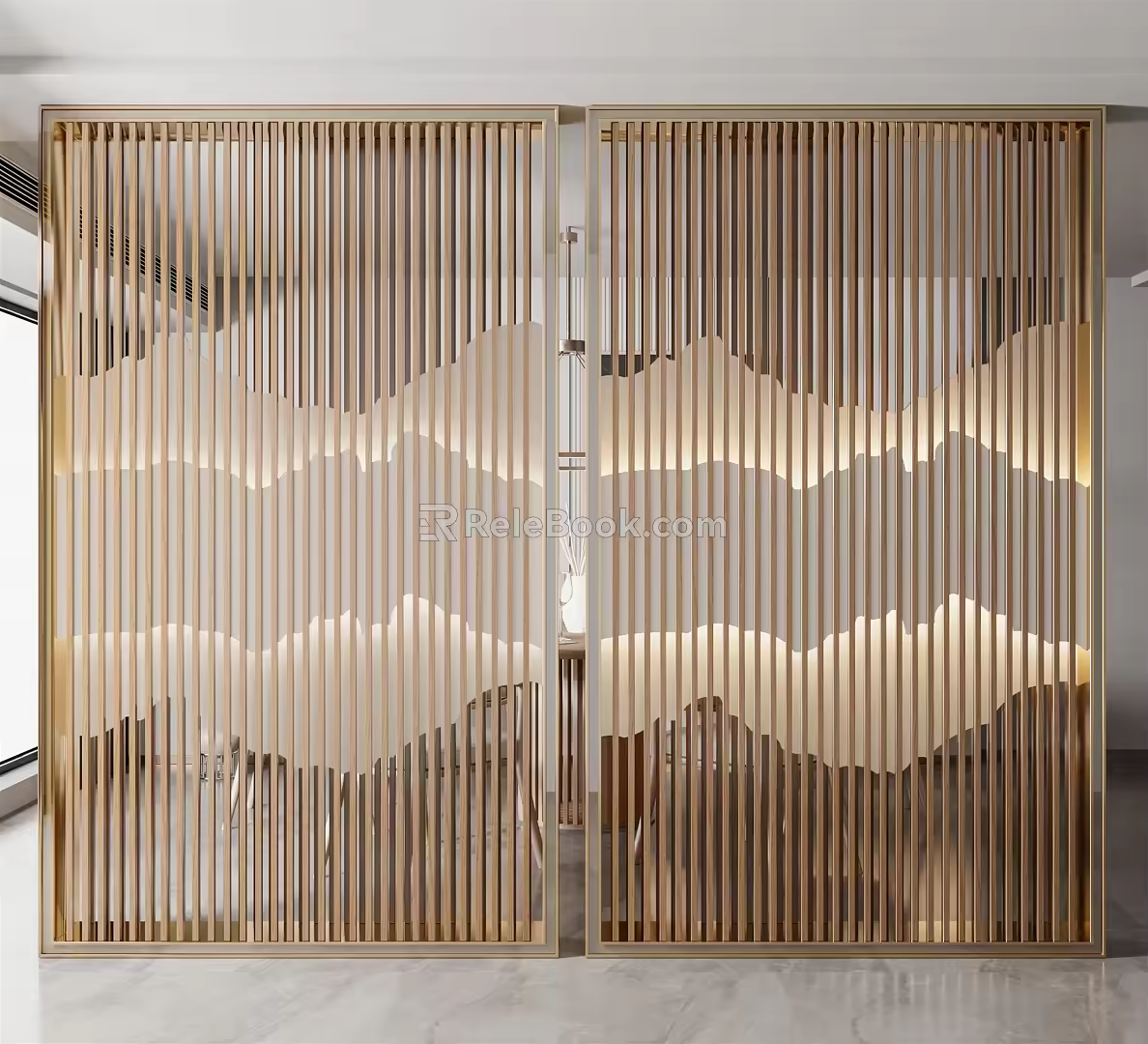 New Chinese Partition Screen 3d model