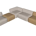 Modern Comfortable Sectional Sofa With Neutral Beige And Brown Modular Upholstery 3d model