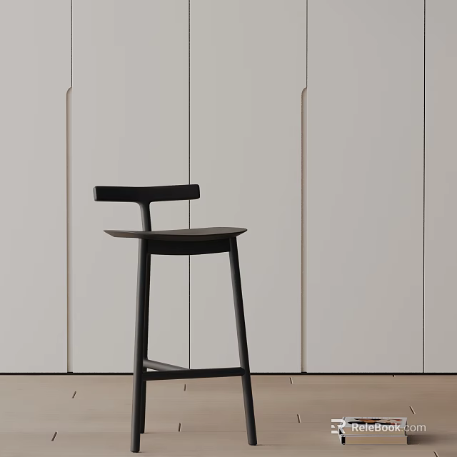 Modern Minimalist Bar Stool With Sleek Design In Light Colored Cabinet Interior 3d model 