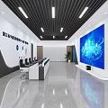 Modern Monitoring Room Interior With Large Display Screen Control Console And Data Visualization