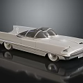 Retro Futuristic Silver Concept Car With Streamlined Design And Transparent Roof 3d model