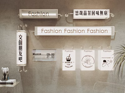 Decorative Lights With Modern Fashion Text Design For Stylish Indoor Wall Hanging Ambient 3d model