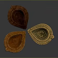 Stylish Clothing Accessories With Carved Leaf Patterns In Brown Orange And Gold