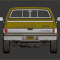 Yellow Classic Pickup Truck With Open Bed And Chrome Accents Side View