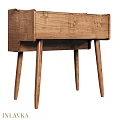 Modern Wooden Vanity With Natural Wood Grain And Slim Legs Design