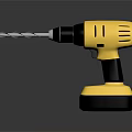 Yellow Electric Drill Power Tool For Professional Hardware Applications And Home Use 3d model