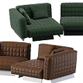 Modern Modular Sofa Set With Brown Green Black And Beige Seating Units 3d model