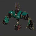 Green Mechanical Robot With Dinosaur Like Biomechanical Creature Design And Claws