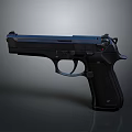 Black Modern Pistol With Glossy Metal Finish Textured Grip And Trigger