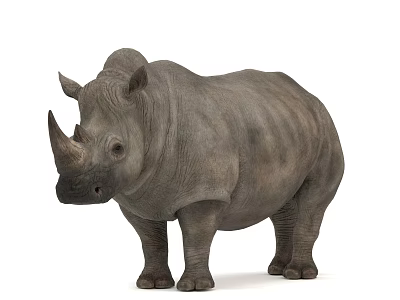 Reptile Rhinoceros Looking Animal With Thick Skin In Natural Setting 3d model