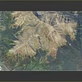 Mountain Terrain Showcase In 3D Book With Lush Green Vegetation And Rocky Brown Peaks