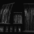 Modern Waterfall Wall Architectural Feature With Multi Layer Decorative Design Elements