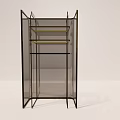 Modern Multi Tier Wine Rack With Black Metal Frame And Clear Glass Shelves