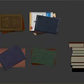 Contemporary Bookshelf Display With Stacked Assorted Books And Classic Covers