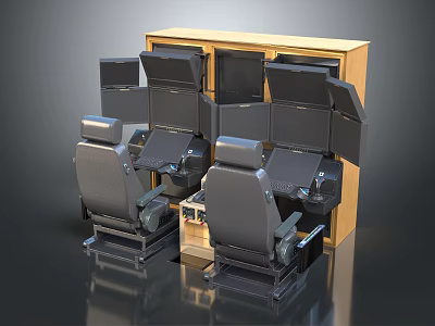 Home Theater Entertainment Appliances With Reclining Seats Multiple Screens And Wooden Cabinet 3d model