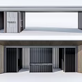 Modern Entrance Gate With Wooden Panels Sleek Metal Frame And Minimalist Design