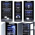 Modern Wine Cooler Units With Glass Door LED Lighting And Wine Bottle Storage Racks