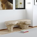 Stone Bench Bench Stone Table Stone Stool Shoe Changing Stool Original Stone Coffee Table Magazine 3d model