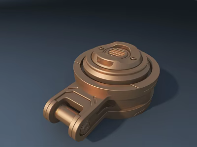 Bronze Metal Modern Door Handle With Circular Base And Curved Grip Design 3d model
