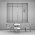 Modern Dining Table and Chair Combination Guest 3d model
