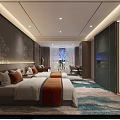 Elegant Modern Hotel Room Interior With Brown Wooden Furniture Sofa Coffee Table Desk And Carpet