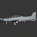 Sleek Dark Colored Fighter Jet With Single Seat Cockpit And Propeller 3D Rendering 3d model