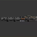 Futuristic Sci Fi Spaceship 3D Model With Orange Gray Armor And Spiked Design