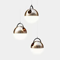 Modern Pendant Lights with Circular Ring and Wire Frame Design for Interior Decoration 3d model