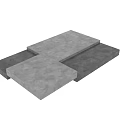 Modern Geometric Coffee Table With Layered Gray Concrete Sleek Design Structure 3d model