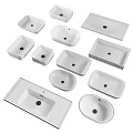 Modern Ceramic Washbasins In Various Shapes For Bathroom Design Ideas 3d model