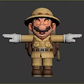 3D Cartoon Explorer Character Wearing Safari Hat Backpack With Open Arms