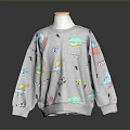 Gray Kids Sweatshirt With Colorful Dinosaur Prints And Soft Comfortable Design