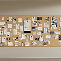 Corkboard Wall Decor With Sticky Notes Photos And Various Papers For Home Office
