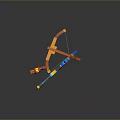 Colorful 3D Model Weapon With Orange Red Blue Yellow Components And Combined Structure