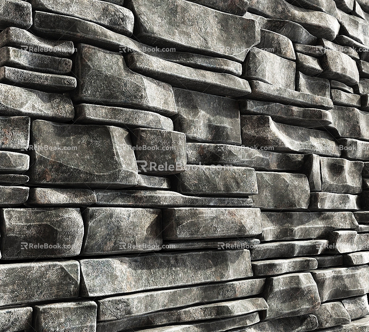 Stone wall culture stone background wall stone brick wall 3d model