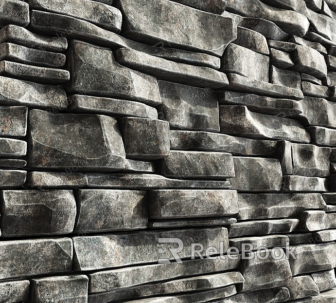 Stone wall culture stone background wall stone brick wall model