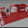 Coca Cola And ChunYue Red Exhibition Booth With Beverage Displays And Shelves